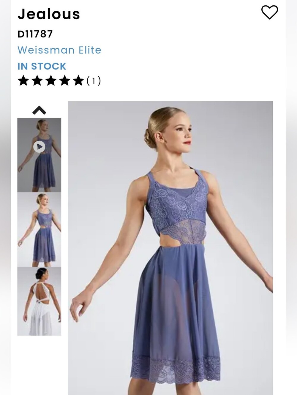 Weissman SA Lavender Lace Halter Midi Dress, Solo Lyrical Dance Small Adult